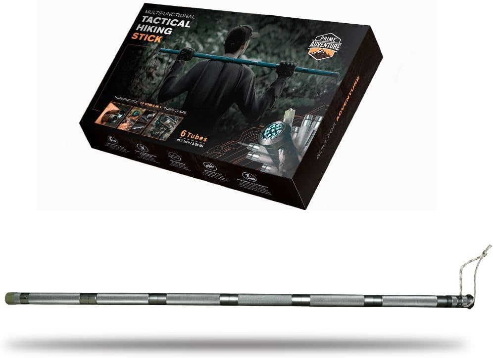 Prime Adventure 15-in-1 Hiking Stick (Collapsible)