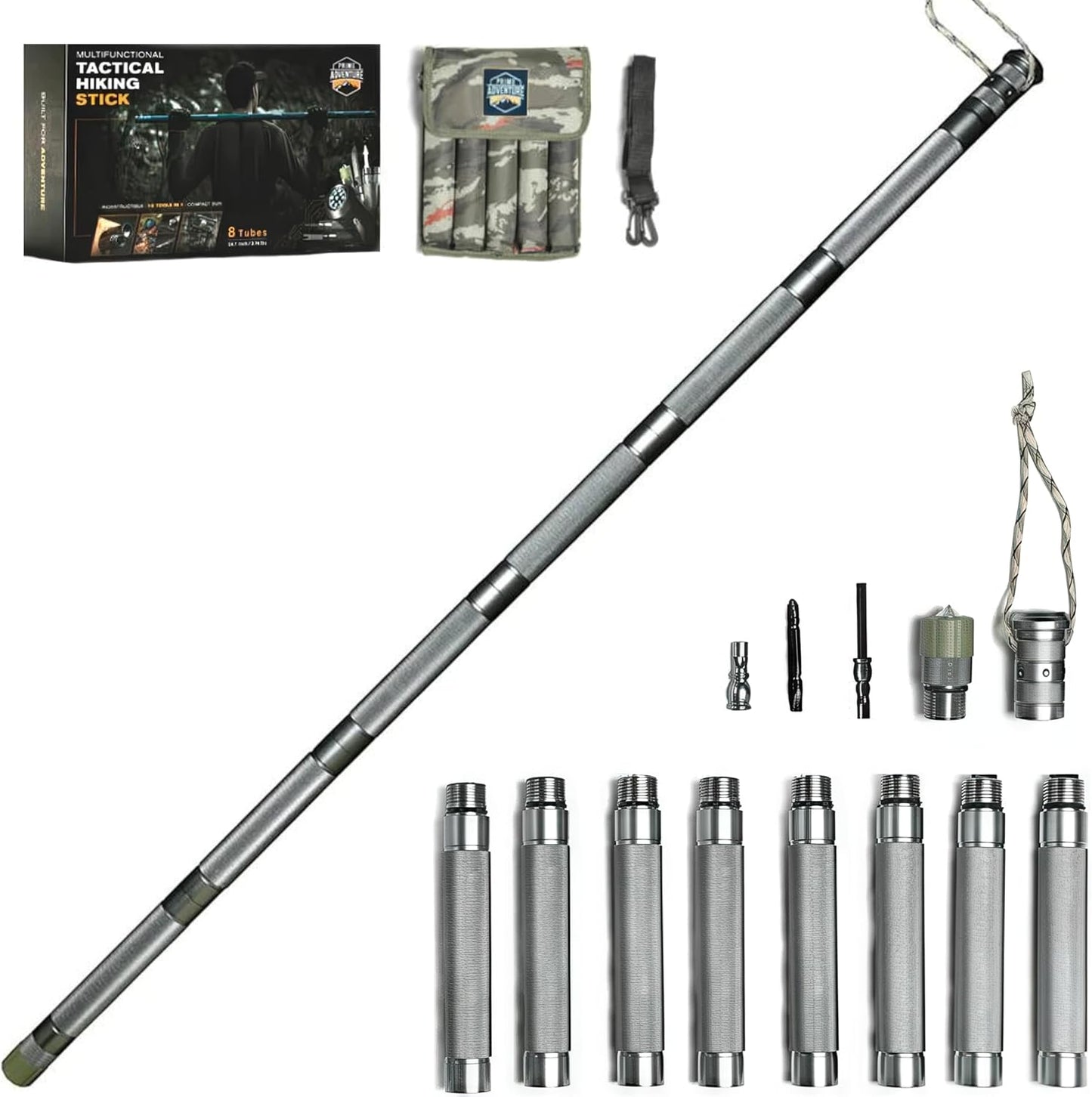 Prime Adventure 15-in-1 Hiking Stick (Collapsible)