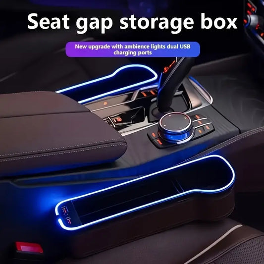 Car Seat Gap Filler Organizer, Fashion LED Light Universal Organizer
